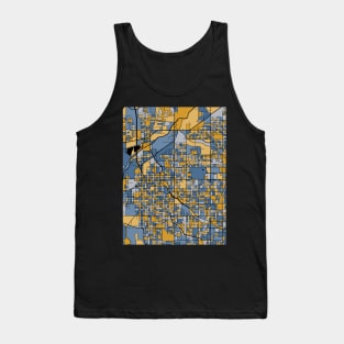 Lincoln Map Pattern in Blue & Gold Tank Top